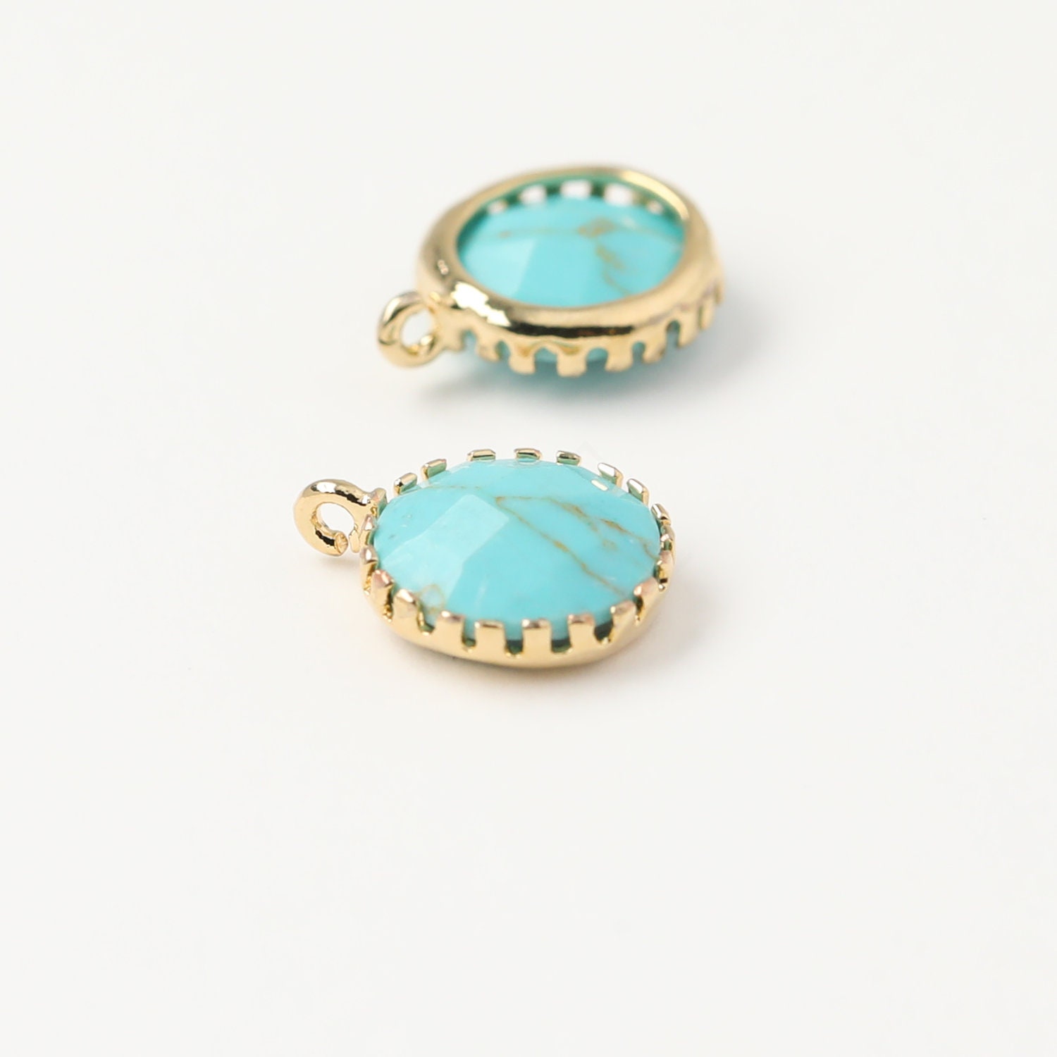 1027162 / Turquoise / Rhodium Plated Brass Framed Glass