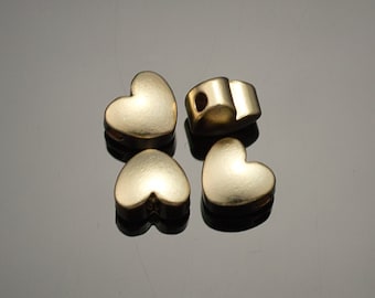 3001014 / Small Heart / 16k Matt Gold Plated Brass Connector 5.8mm x 5.1mm / 0.6g / 4pcs