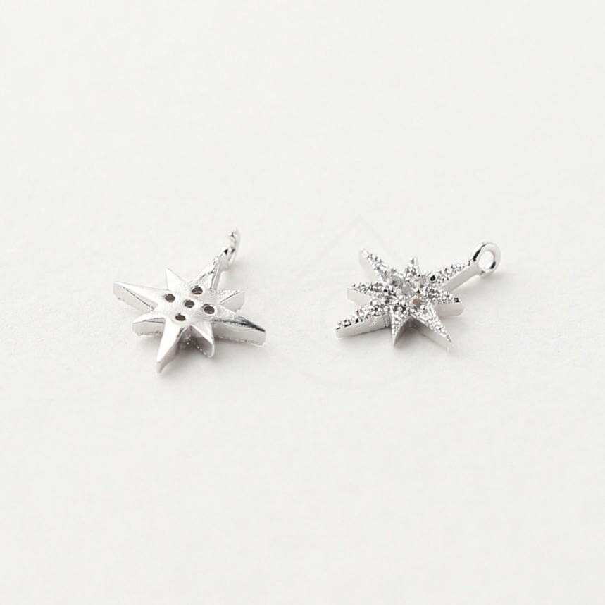 アクセサリー MD 3396022 / Cubic Star (small) / Rhodium Plated Brass With CZ