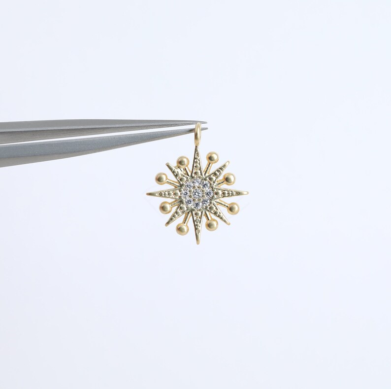 3733014 / Star / 16k Matt Gold Plated Brass Pendant 12.6mm X Etsy