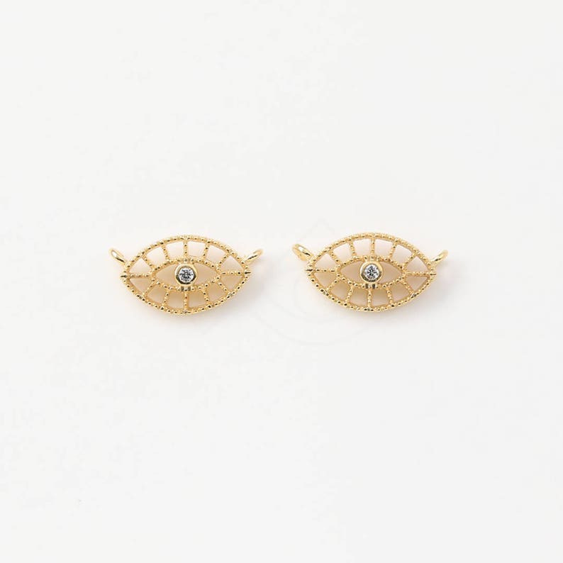 Eyes Palm Jewel in Brass plated in Platinum main image 1