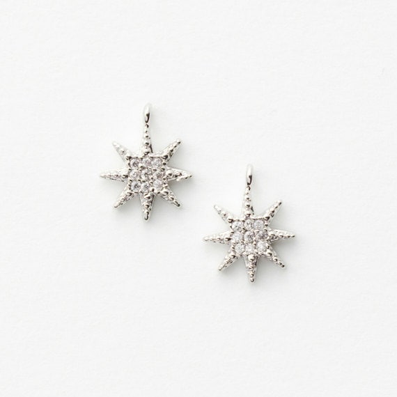 Rhodium Plated CZ Star Pendant main image 0