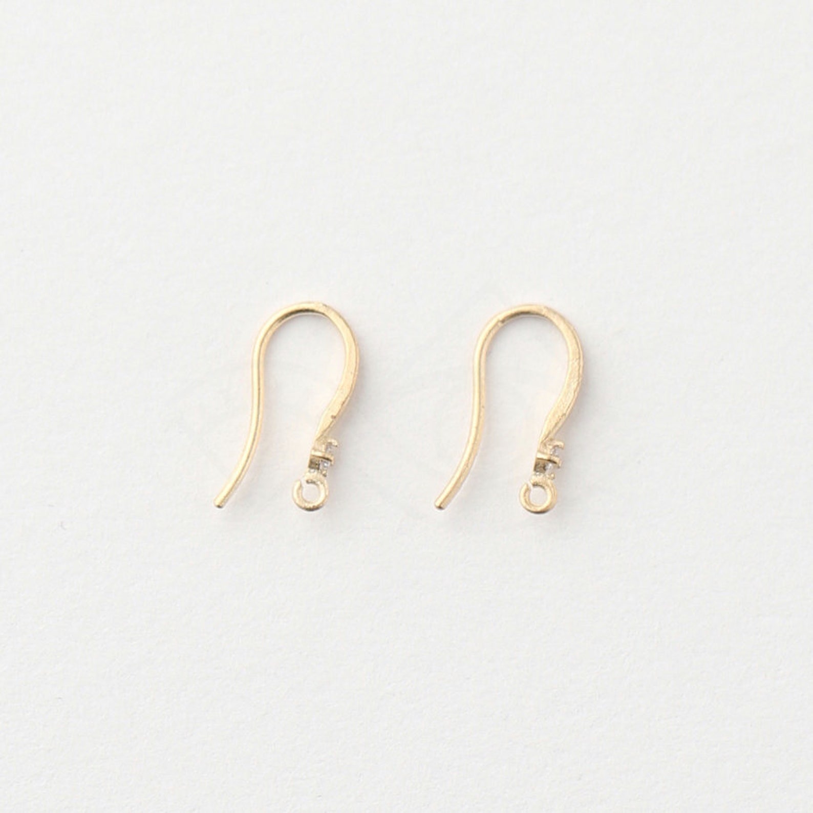 5580014 / Small CZ Earring Hook / 16k Matt Gold Plated Brass Etsy