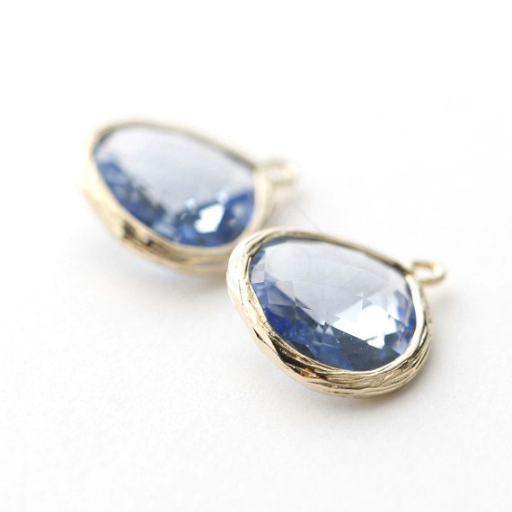 アクセサリー ggg 1069041 / Blue Zircon / 16k Gold Plated Brass Framed Glass