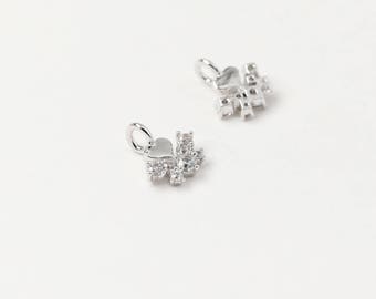 3443032 / Heart With Cubics (small) / Rhodium Plated Brass 3443032 / Heart With Cubics (small) / Rhodium Plated Brass