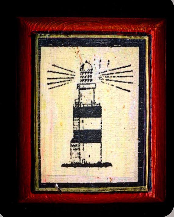 Decoupage Hook Head Lighthouse Wexford Ireland Vintage Look Style Handmade