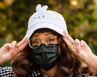 White Bunny Bucket Hat