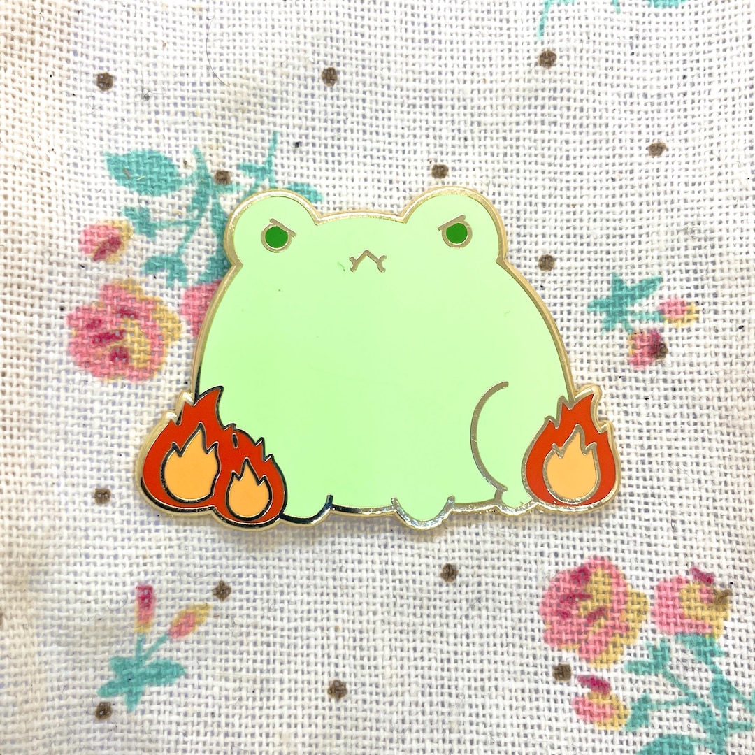 Fire Frog Metal Pin - Etsy