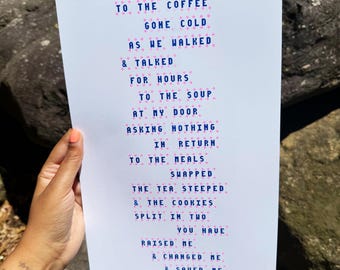 friendship poem large  | ode to queer friendship poetry print risograph gift for friends