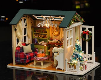 Country Lodge series (Christmas)DIY Christmas Home KIT Lights  Handcraft Miniature Project * Christmas Home Decorating *Christmas gift