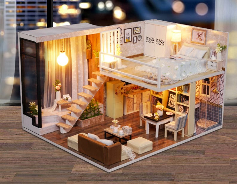 kit fai da te in miniatura Interno Porta Di Legno Gioco Fantasioso Doll HOUSE porta d/'ingresso