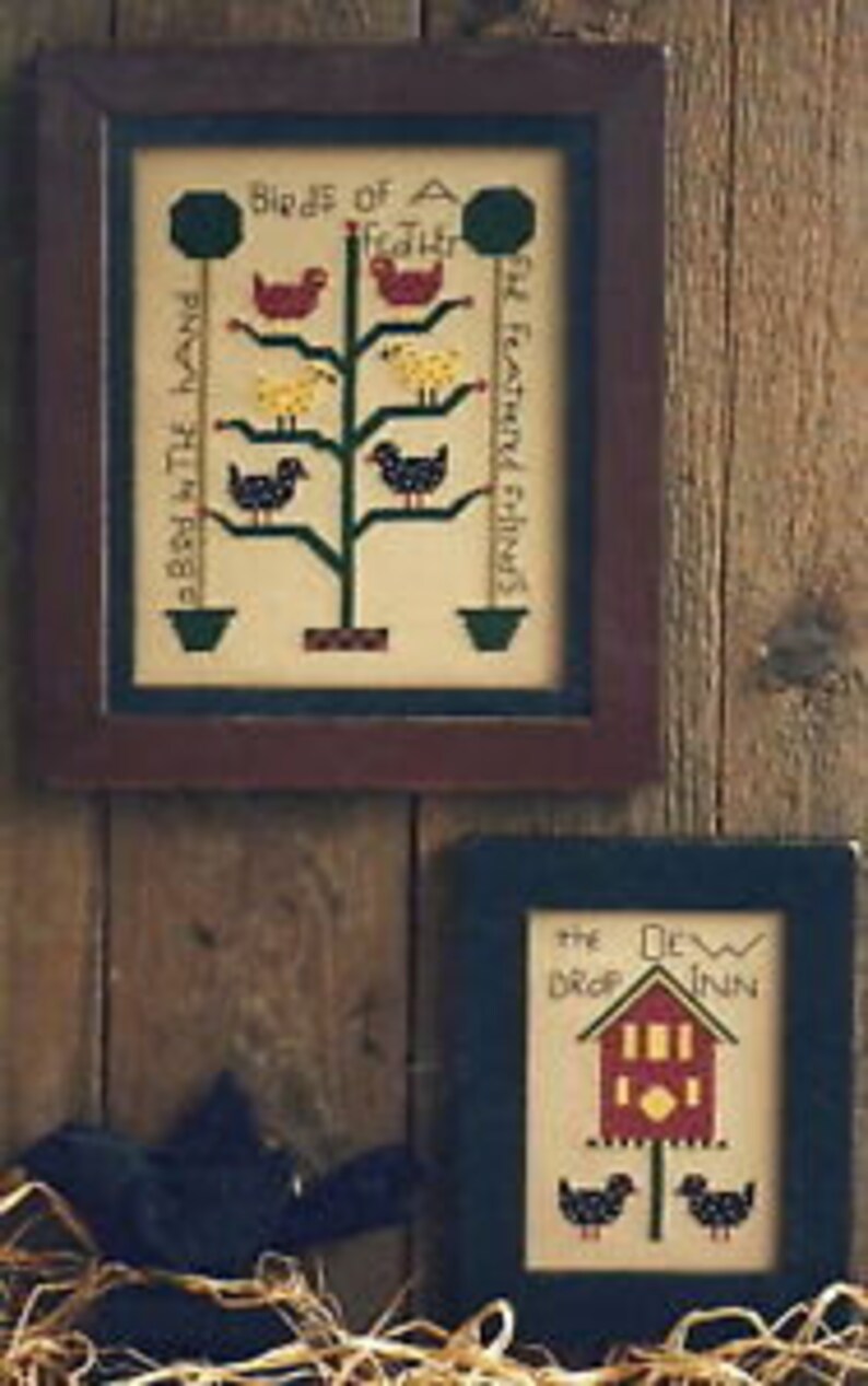 The Dew Drop Inn Primitive Counted Cross Stitch Pattern by Etsy