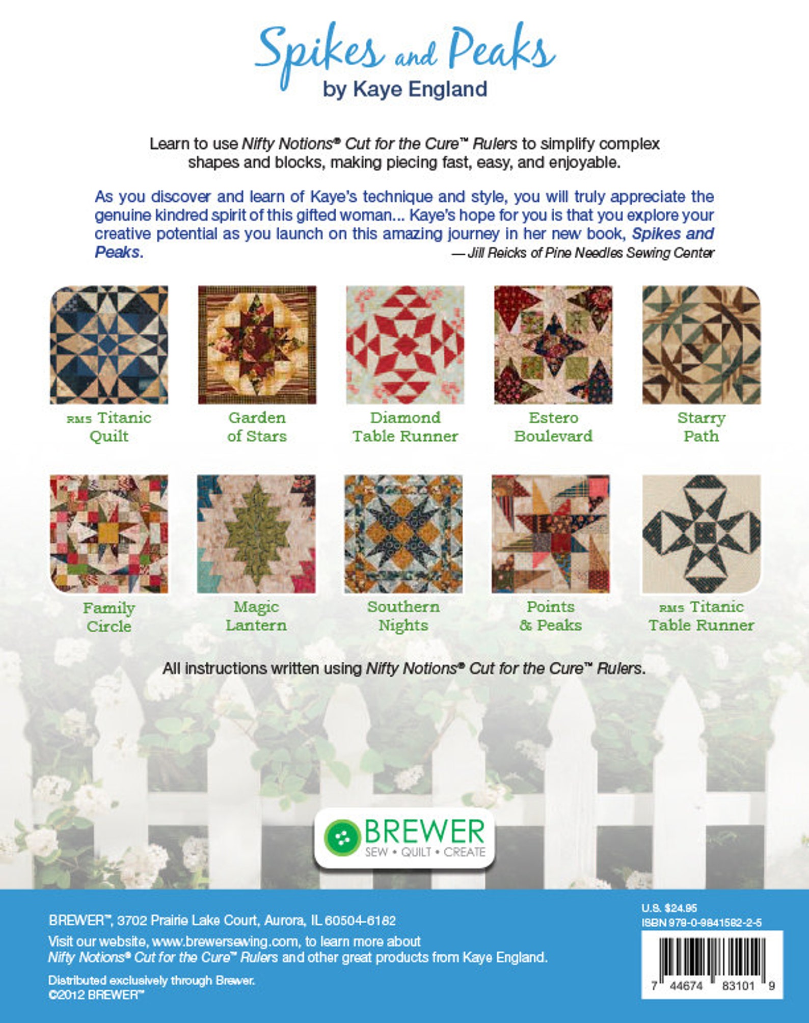 Spikes and Peaks Kaye England Quilt Patterns To Sew Nifty Etsy