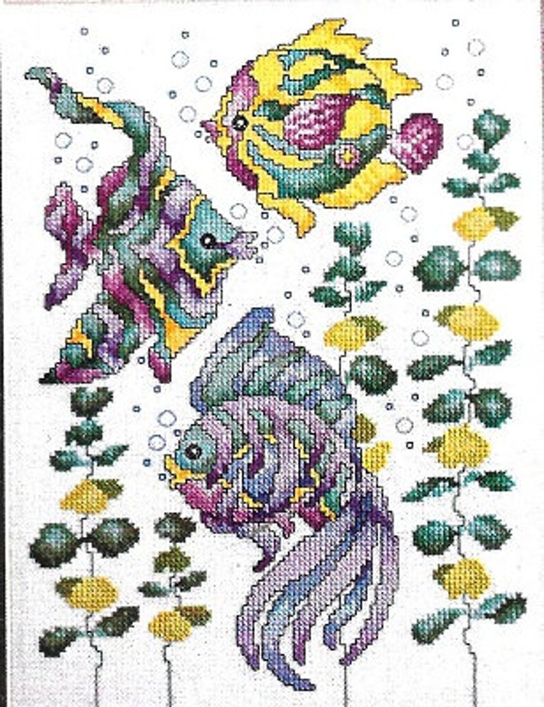Stoney Creek Collection Tropical Fantasy Counted Cross Stitch Kit Rare Out of Print 1996 Colorful Fish Needlework