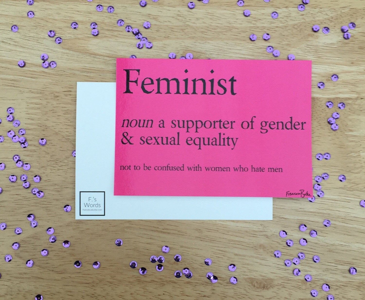 Feminist Definition Pink Feminism Art Print Bookmark | Etsy