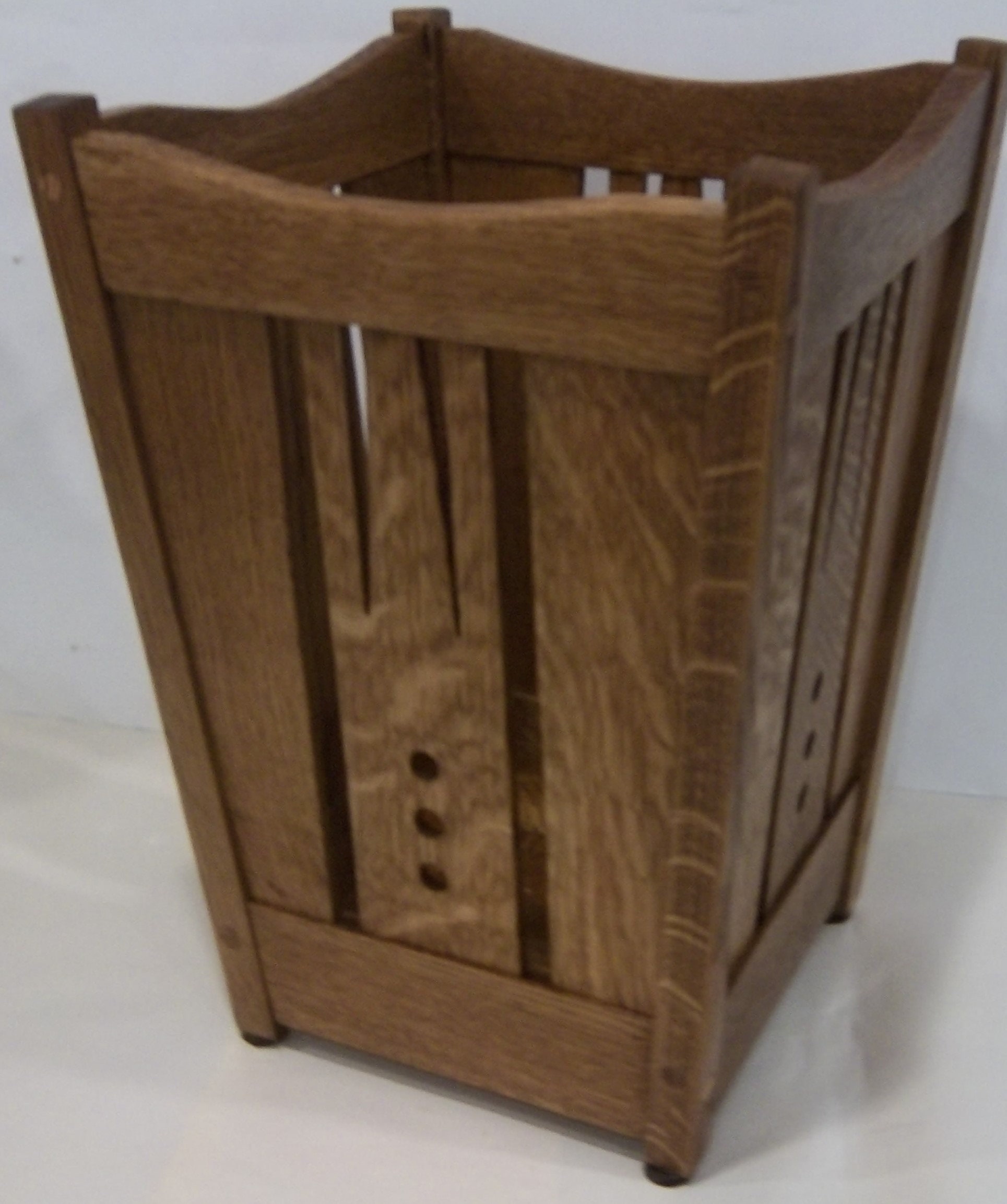 Oak CQ-2-34 Mission style NEW Large wooden trash can