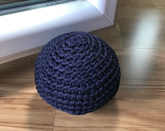 Door stopper, Crochet door stop, modern decor, door wedge, outdoor doorstopper, rope doorstop, Grey home decor, blue doorstop, made in Italy