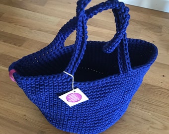 Crochet rope handmade basket, custom bag unique gifts all colors available