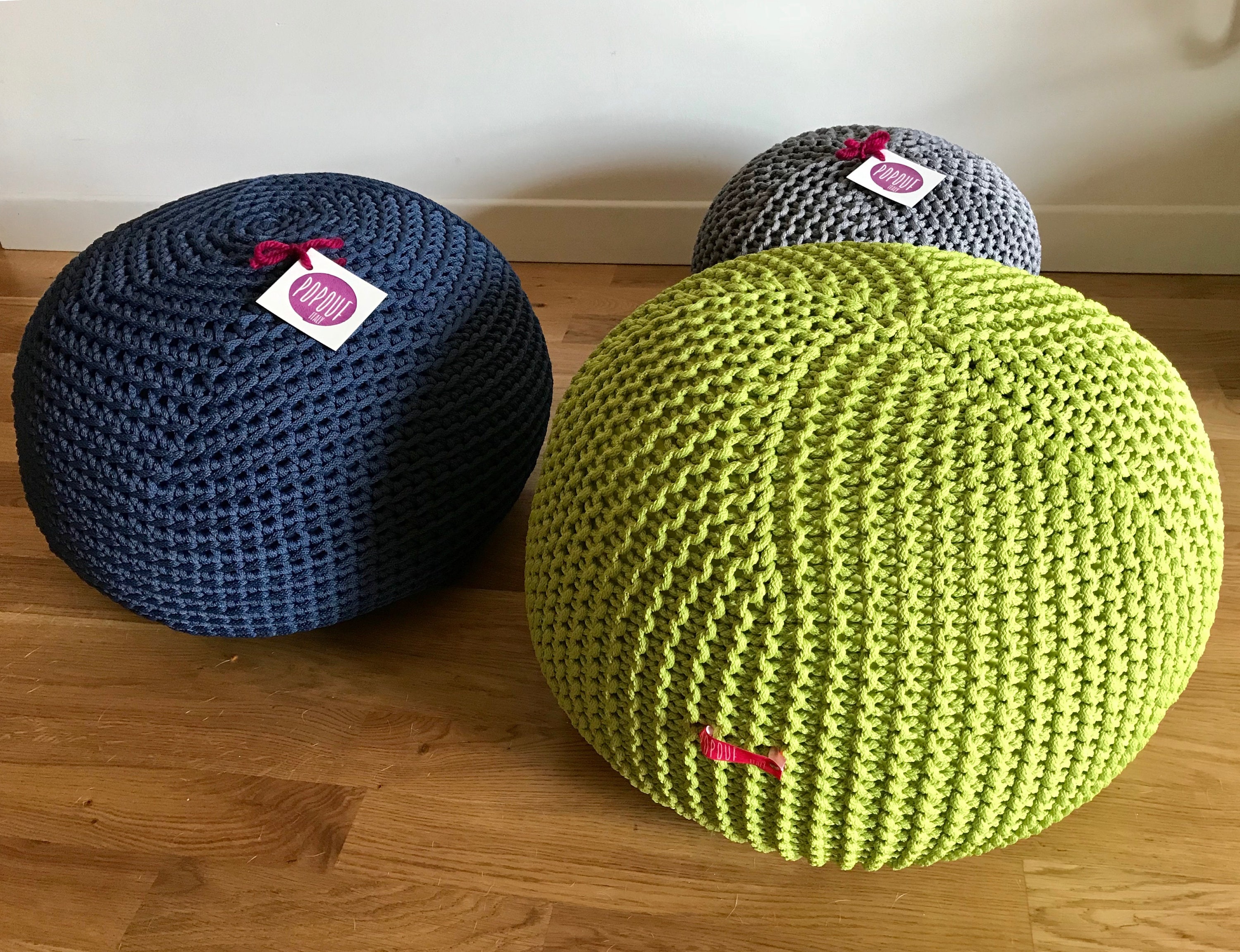 Knit sale outdoor pouf