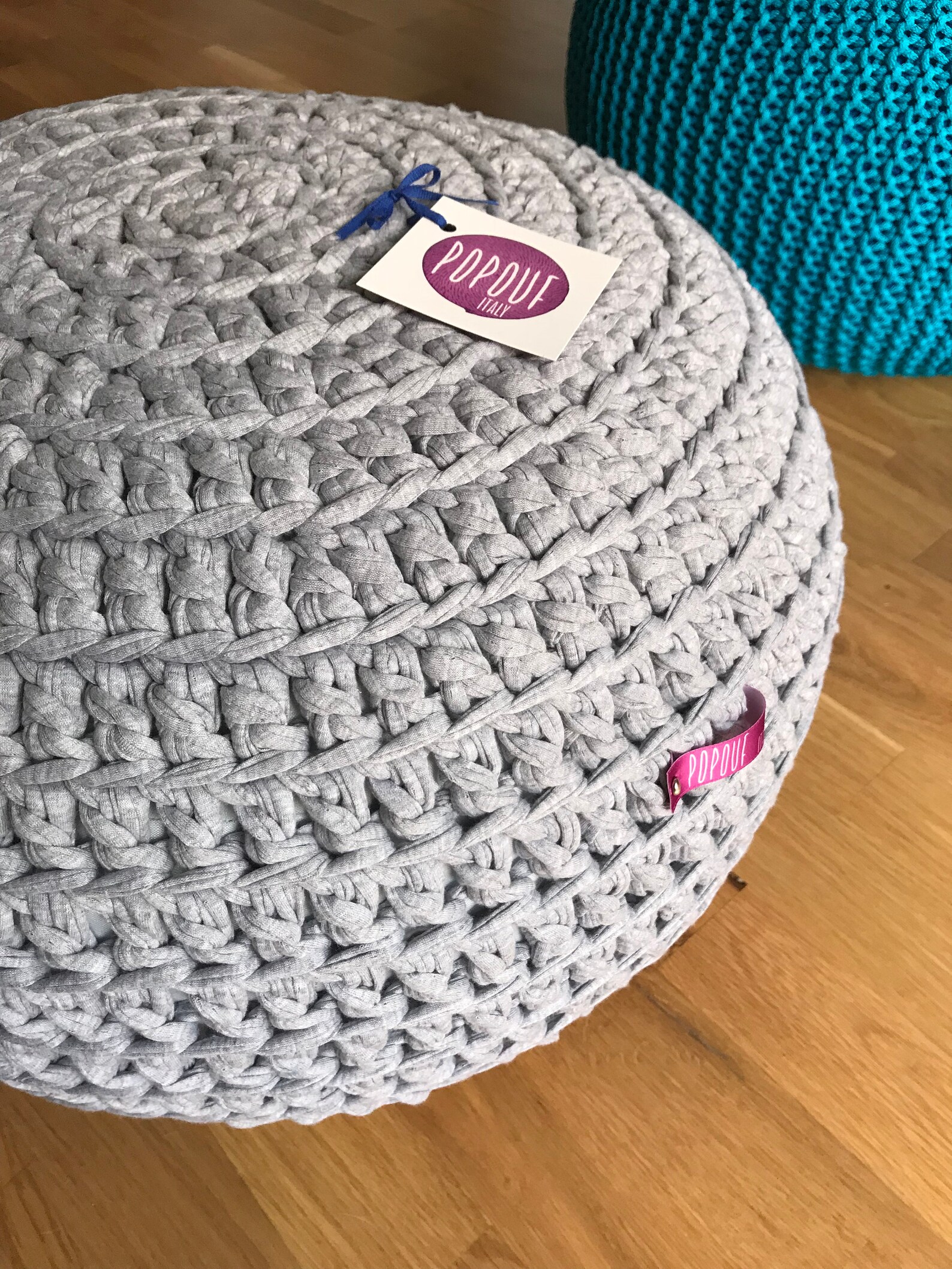 Stuffed Crochet Poufs Ottoman Soft cotton Filled with Etsy