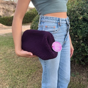 Handmade Pouch Bag, Clutch Bag, Wedding Purse, Party Clutch Bag, Beach Clutch, Crochet Pochette made in Italy