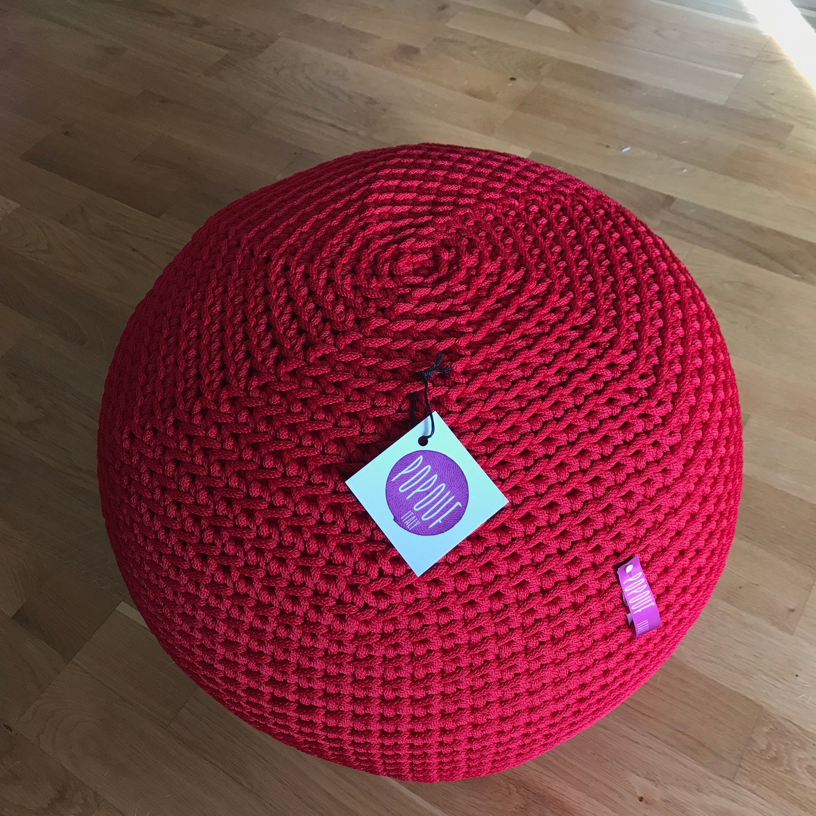Floor Knit Cushion Pouf Ottoman Outdoor Cushion Handmade With - Etsy