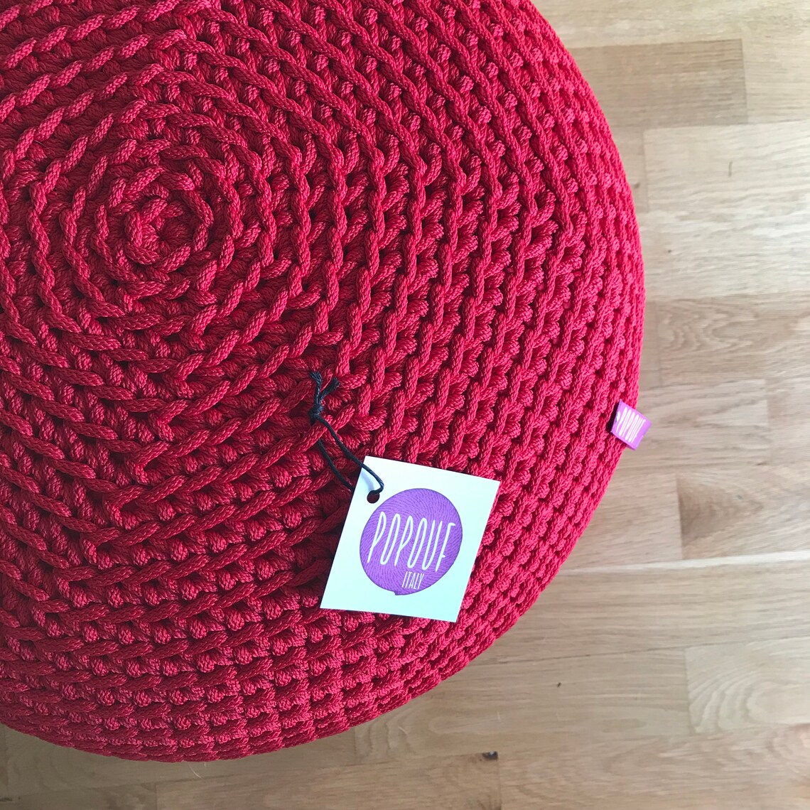 Floor Knit Cushion Pouf Ottoman Outdoor Cushion Handmade With | Etsy