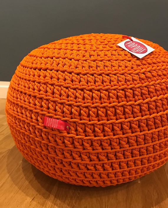 Orange outdoor pouf deals