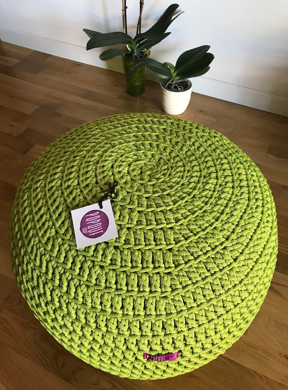 Green outdoor pouf deals