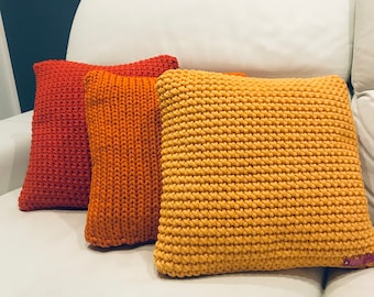 Decorative Pillow Yellow Orange Red Pillowcase unique gifts handmade in Italy