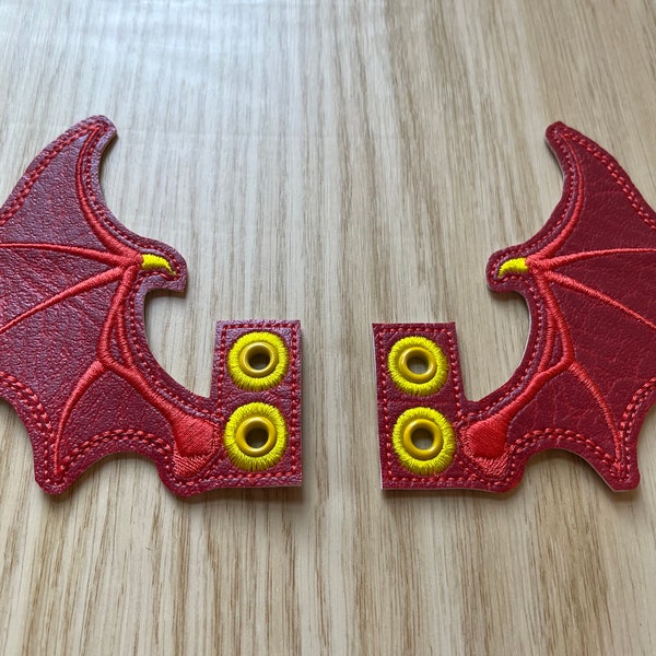 Red Dragon Wing shoe accessory / boot accessory / Dragon pattern