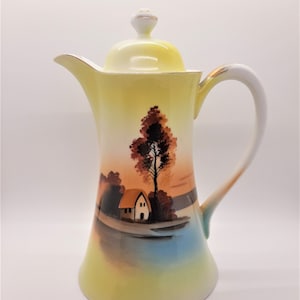 Vintage Chocolate Teapot Chikaramachi Handmade Japan 1930&#39;s Excellent Condition