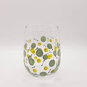 Handpainted Stemless Wine/Cocktail glasses 17oz  Cheerful Holidays