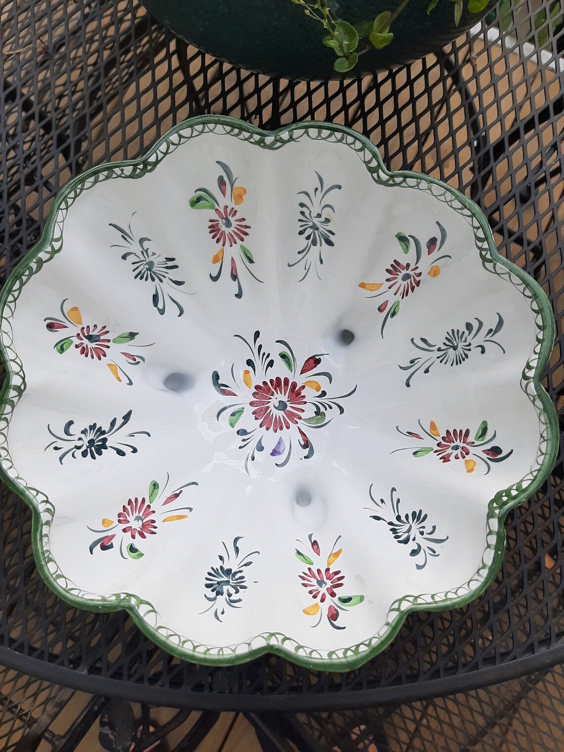 Footed Table Bowl Made in Portugal Beautiful Oiece From RC&CL Etsy