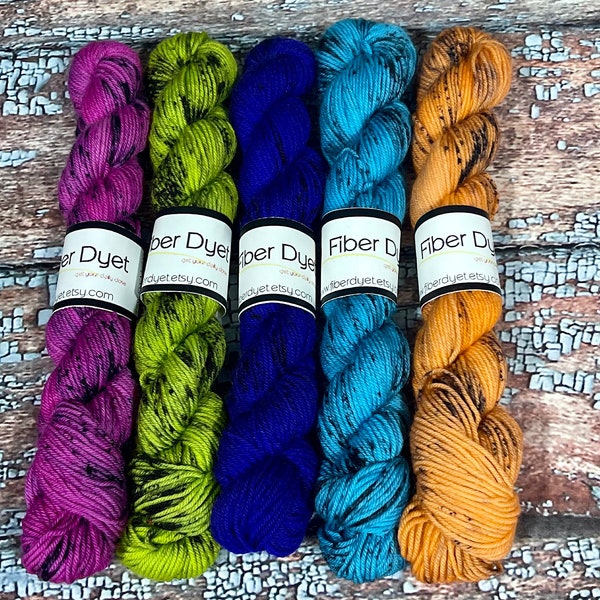 Munchies! - 75 SW Merino/25 Nylon - Flat Belly - Mini Sock/Fingering Weight - Comic Book Series!- Assorted Colors