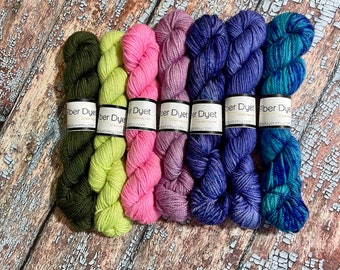 Binge Worthy Munchies!  75/15/10 SW Merino/Cash/Silk- 20 gram Minis- Assorted Colors