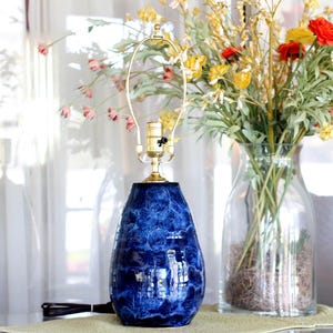 Handmade ceramic &quot;frozen pond&quot; glazed table lamp base