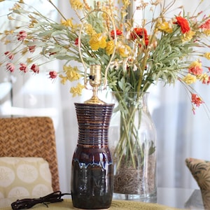 Handmade, wheel-thrown ceramic table lamp base