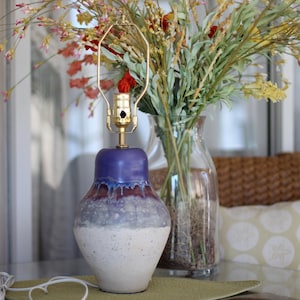 Stoneware hand glazed table lamp