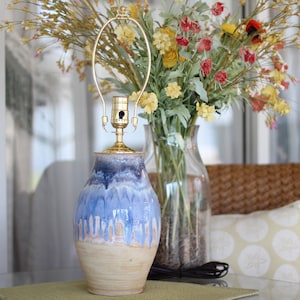 Handmade, wheel-thrown table lamp base