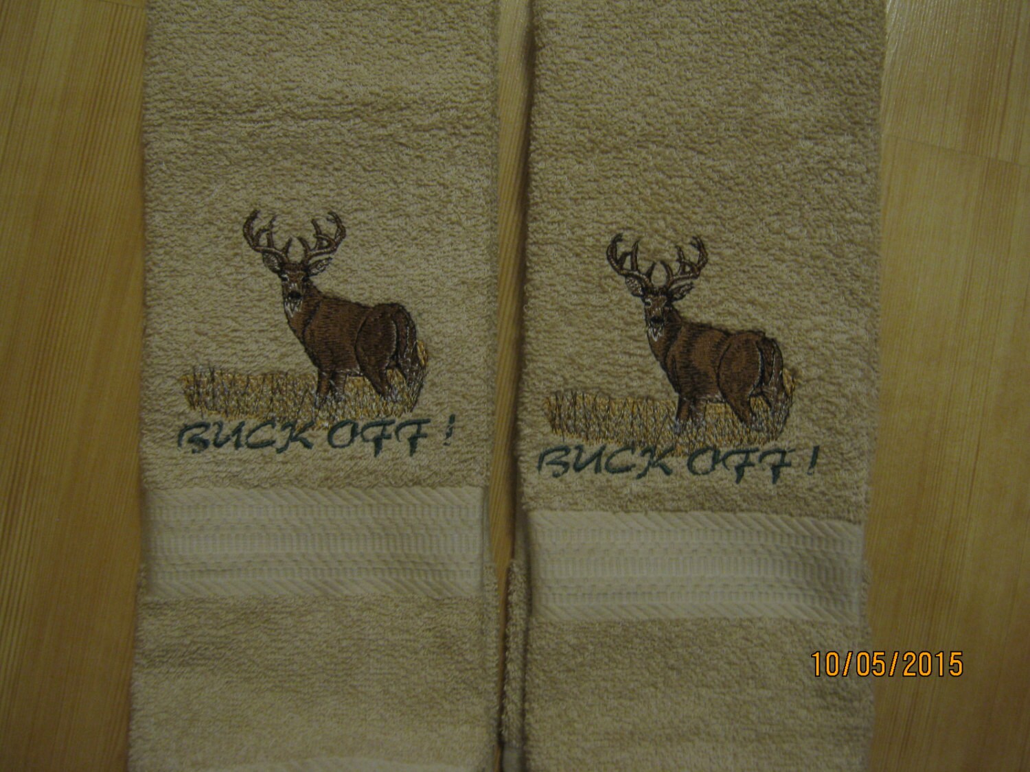 New 2 BUCK DEER Tan Hand Towels Cabin Lodge Decor Etsy