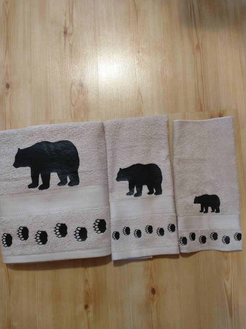 Black Bear Bath Towels