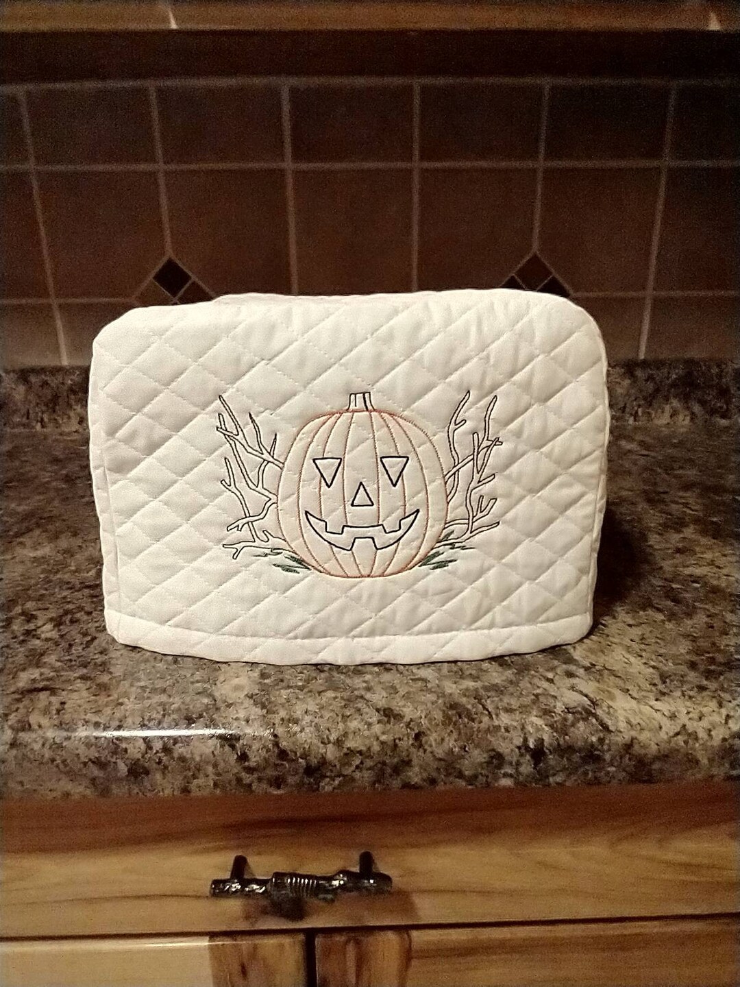 2 or 4 Slice White Toaster Cover Jack O Lantern Pumpkin Etsy