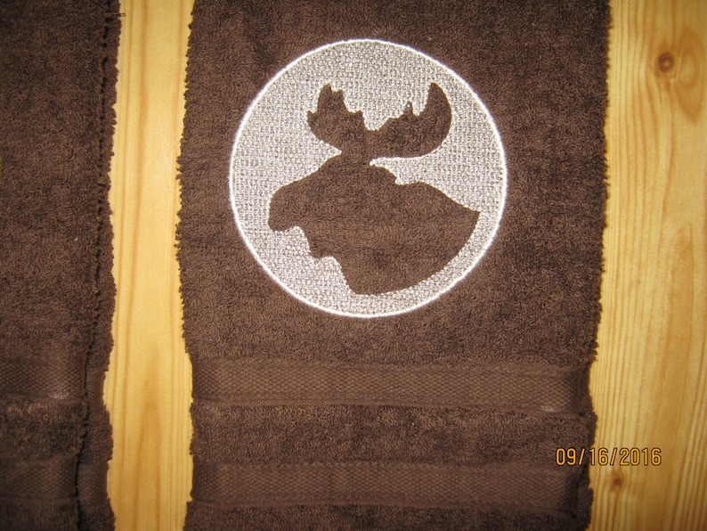 New 2 EMBOSSED MOOSE Brown Hand Towels Lodge Cabin Towels Etsy