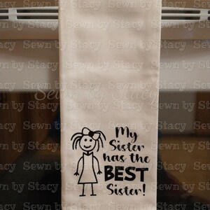 My Favorite Sister/favorite Dish Towel Waffle Woven Microfiber Tea Towel  Funny Kitchen Decor Sisters Gift Idea 
