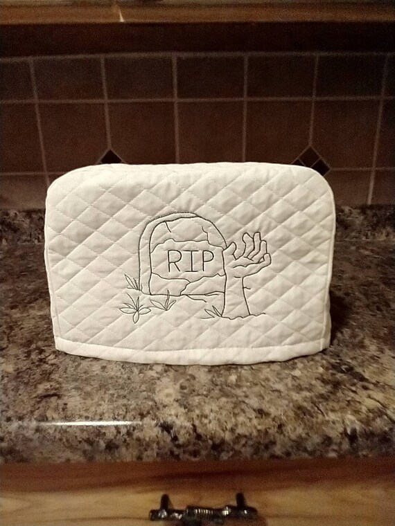 2 or 4 slice White toaster cover Tombstone with Zombie Hand Etsy