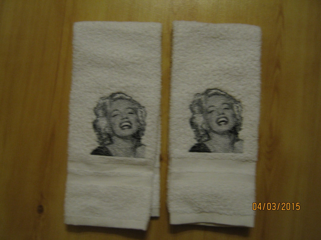 New 2 Photo Stitched Marilyn Monroe White Hand Towels - Etsy