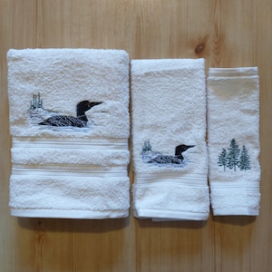 LOON 3 Piece Towel Set.  Bath, Hand, Wash cloth