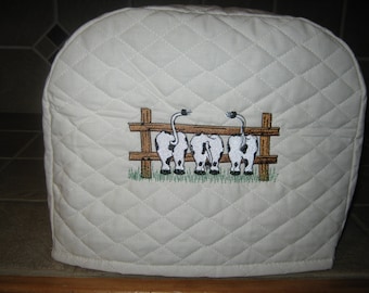 2  or 4 slice small appliance toaster cover with cow behinds
