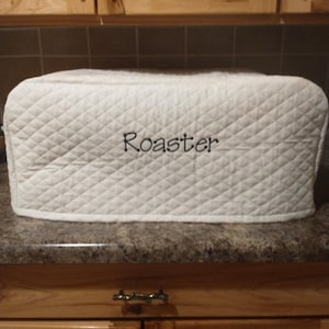 Quilted Appliance Cover for Large Electric Roaster,  ONLY cream color, Plain or with Font